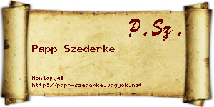Papp Szederke névjegykártya